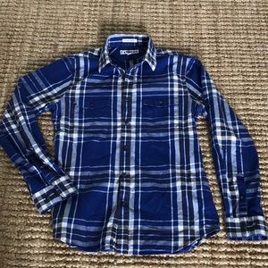 Express Slim Fit Plaid Blouse
